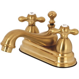 Kingston Brass Restoration 4 in. Centerset 2-Handle Bathroom Faucet in Brushed Brass