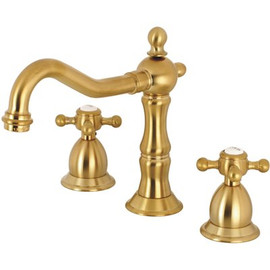 Kingston Brass Heritage 8 in. Widespread 2-Handle Bathroom Faucet in Brushed Brass