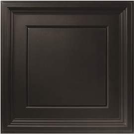 GENESIS 23.75in. X 23.75in. Icon Coffer Lay In Vinyl Black Ceiling Panel (Case of 12)