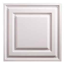 GENESIS 23.75in. X 23.75in. Icon Relief Lay In Vinyl White Ceiling Panel (Case of 12)