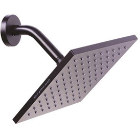 Premier 1-Spray 8 in. Single Wall Mount Fixed Rain Shower Head in Matte Black