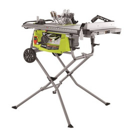 RYOBI 15 Amp 10 in. Expanded Capacity Portable Table Saw With Rolling Stand