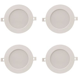 6 in. 75W Equivalent 3000K Bright White Canless Dimmable Integrated LED Retrofit Recessed Light Flat Panel Trim 4-Pack