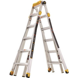 Gorilla Ladders 23 ft. Reach Aluminum Multi-Position Ladder with Project Top, 375 lbs. Load Capacity Type IAA Duty Rating