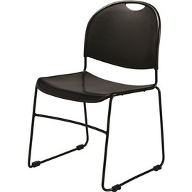 National Public Seating Black Multi-purpose Ultra Compact Stack Chair (4-Pack)