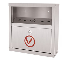 Alpine Industries Stainless Steel Wall Mounted Easy-Clean Cigarette Disposal Outdoor Ashtray