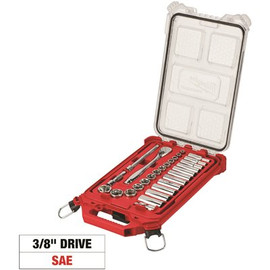 Milwaukee 3/8 in. Drive SAE Ratchet and Socket Mechanics Tool Set with Packout Case (28-Piece)