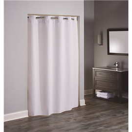 Hookless Boutique 77 in. L Reflection White Shower Curtain with Snap in Liner (Case of 12)
