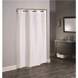 Hookless 36 in. x 74 in. 3 in 1 TPU Coated White Shower Curtain Stall Size (Case of 12)
