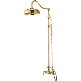 Kingston Brass 2-Handle 1-Spray Shower Claw Foot Tub Faucet with Handshower in Polished Brass (Valve Included)