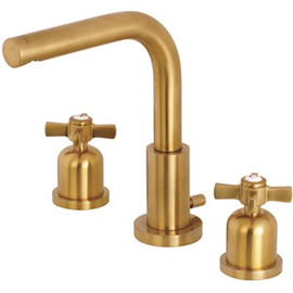 Kingston Brass Millennium 8 in. Widespread 2-Handle High-Arc Bathroom Faucet in Brushed Brass