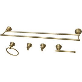 Kingston Brass Modern 5-Piece Bath Hardware Set in Brushed Brass