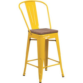 Flash Furniture 24.25 in. Yellow Bar Stool