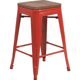 Flash Furniture 24 in. Red Bar Stool Flash Furniture 24 in. Red Bar Stool