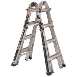 18 ft. Reach Aluminum 5-in-1 Multi-Position Pro Ladder with Powerlite Rails 375 lbs. Load Capacity Type IAA Duty Rating