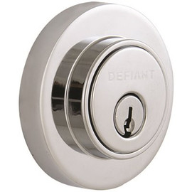 Defiant Contemporary Bright Chrome Round Single Cylinder Deadbolt