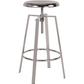Carnegy Avenue 35 in. Adjustable Height Chrome Bar Stool