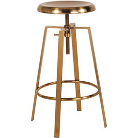 Carnegy Avenue 35 in. Adjustable Height Gold Bar Stool