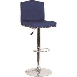Carnegy Avenue 32.5 in. Blue Fabric Bar Stool Carnegy Avenue 32.5 in. Blue Fabric Bar Stool