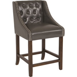 Carnegy Avenue 24 in. Dark Gray Leather Bar Stool Carnegy Avenue 24 in. Dark Gray Leather Bar Stool