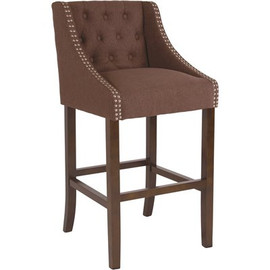 Carnegy Avenue 28 in. Brown Fabric Bar Stool