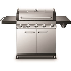 Dyna-Glo Premier 5-Burner Propane Gas Grill in Stainless Steel with Side Burner