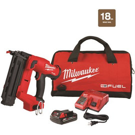 M18 FUEL GEN II 18-Volt 18-Gauge Lithium-Ion Brushless Cordless Brad Nailer Kit with One 2.0 Ah Battery, Charger and Bag