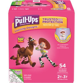 HUGGIES Pull-Ups Learning Designs Potty Training Pants for Girls, 2T-3T (18 - 34 lbs.), (54-Count) (Packaging May Vary) HUGGIES Pull-Ups Learning Designs Potty Training Pants for Girls, 2T-3T (18 - 34 lbs.), (54-Count) (Packaging May Vary)