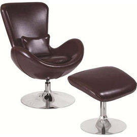 Carnegy Avenue Brown Leather Chair and Ottoman Set