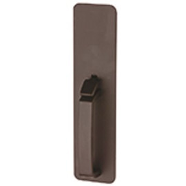 Von Duprin Grade-1 Sprayed Dark Bronze Exit Device Trim Only, Blank Escutcheon Thumb Press Trim, Non-Handed Von Duprin Grade-1 Sprayed Dark Bronze Exit Device Trim Only, Blank Escutcheon Thumb Press Trim, Non-Handed