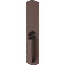 Von Duprin Grade-1 Satin Chrome Exit Device Trim Only, Blank Escutcheon Thumb Press Trim, Non-Handed Von Duprin Grade-1 Satin Chrome Exit Device Trim Only, Blank Escutcheon Thumb Press Trim, Non-Handed