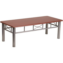 Flash Furniture 46 in. Mahogany/Gray Large Rectangle Wood Coffee Table