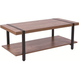 Carnegy Avenue 46 in. Rustic Large Rectangle Wood Coffee Table with Shelf