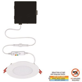 Commercial Electric Ultra Slim 4 in. Color Selectable New Construction and Remodel Canless Recessed Integrated LED Kit