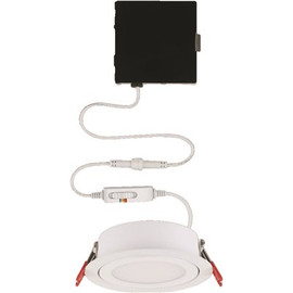 Commercial Electric Slim Directional 4 in. Color Selectable New Construction and Remodel Canless Recessed Integrated LED Kit