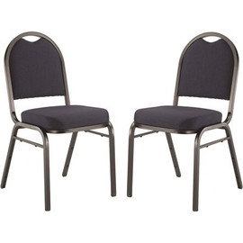 National Public Seating 9200-Series Midnight Blue Seat/Black Sandtex Frame Premium Fabric Upholstered Stack Chair (Pack of 2)
