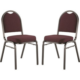 National Public Seating 9200-Series Rich Maroon Seat/Black Sandtex Frame Premium Fabric Upholstered Stack Chair (Pack of 2)