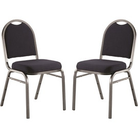 National Public Seating 9200-Series Midnight Blue Seat/Silver Vein Frame Premium Fabric Upholstered Stack Chair (Pack of 2)