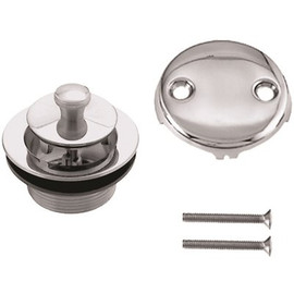 Westbrass 1-1/2 in. Twist and Close Tub Trim Set with 2-Hole Overflow Faceplate, Polished Chrome