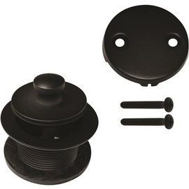 Westbrass 1-1/2 in. Twist and Close Tub Trim Set with 2-Hole Overflow Faceplate in Matte Black