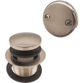 Westbrass 1-1/2 in. NPSM Tip Toe Tub Trim Set with 2-Hole Overflow Faceplate, Satin Nickel