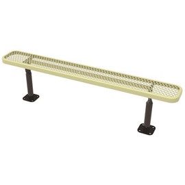 Everest 8 ft. Beige Surface Mount Park Bench without Back