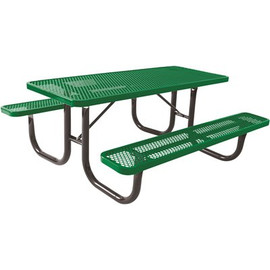 Everest 8 ft. Green Heavy-Duty Picnic Table