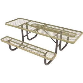 Everest 8 ft. Beige Double-Sided ADA Heavy-Duty Picnic Table