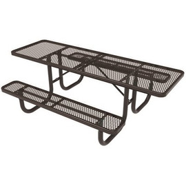 Everest 8 ft. Black Double-Sided ADA Heavy-Duty Picnic Table