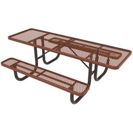 Everest 8 ft. Brown Double-Sided ADA Heavy-Duty Picnic Table