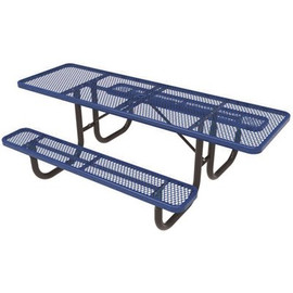 Everest 8 ft. Ultra Blue Double-Sided ADA Heavy-Duty Picnic Table