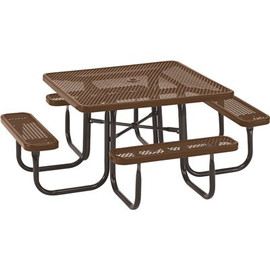 Everest 46 in. Brown Square Picnic Table