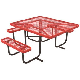 Everest 46 in. Red ADA Square Picnic Table