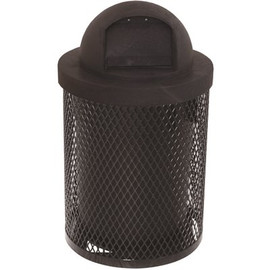 Everest 32 Gal. Black Trash Receptacle with Plastic Dome Top Everest 32 Gal. Black Trash Receptacle with Plastic Dome Top